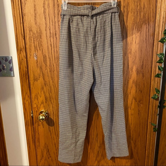 High Rise Brown Houndstooth Trousers - Picture 2 of 4